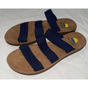 Maui Island Sandals Womens Size 8 Blue Malibu 771026 Slides Summer Beach Strappy